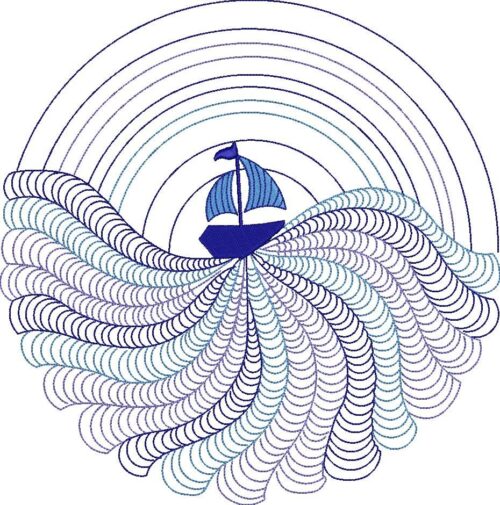 00063-Blue-Sailing-Ship-Redwork_10x10