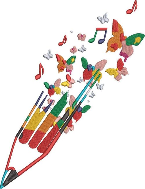 FE01792-Colourful-Pencil-With-Music-10X10