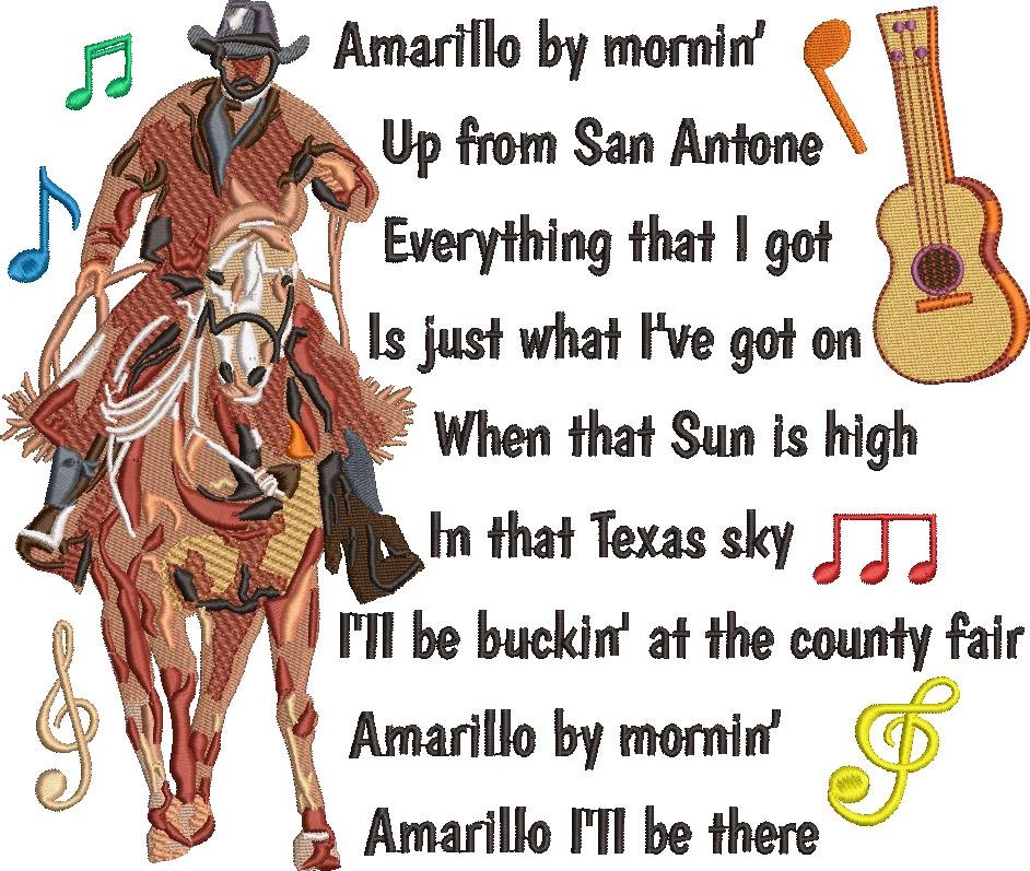 FE01816-Amarillo-By-Mornin-Lyrics-10x10
