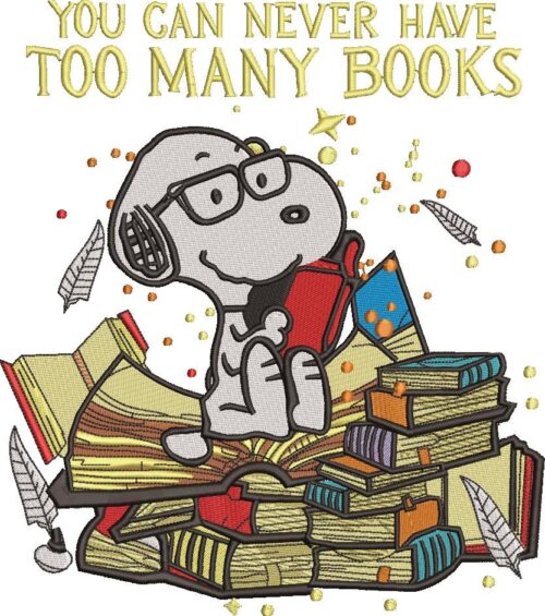 FE01898-Many-Books-Snoopy-Quote-10x10