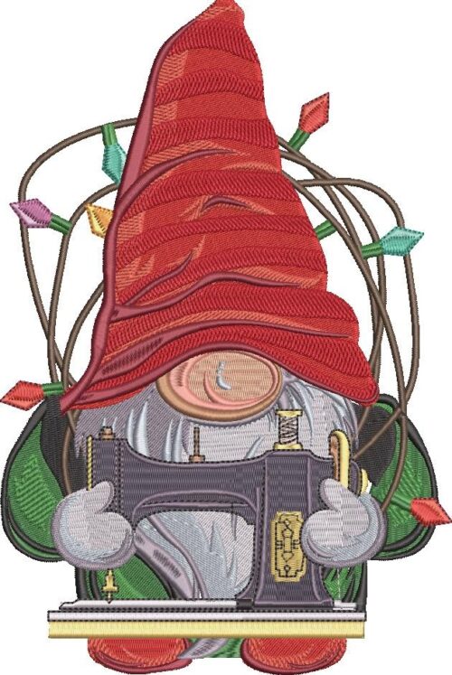 FE01941-Gnome-On-A-Sewing-Machine-10X10