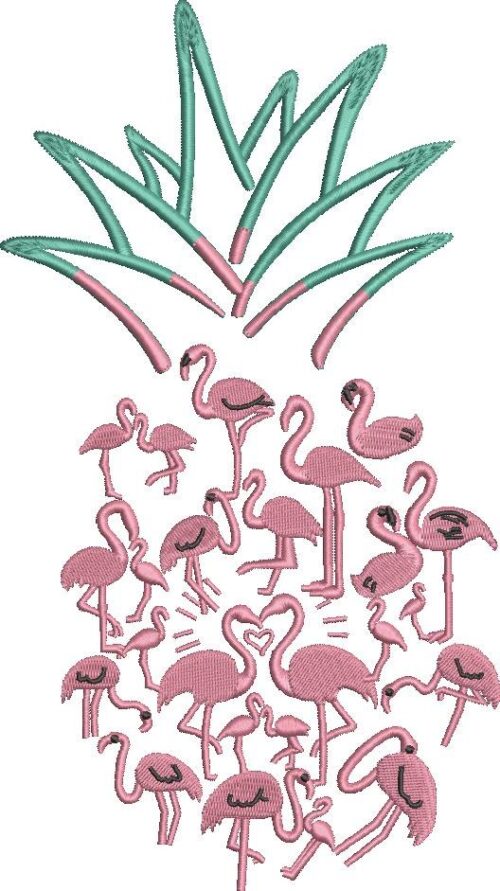 FE02431-Flamingos-Pineapple-Summer-Art-10X10