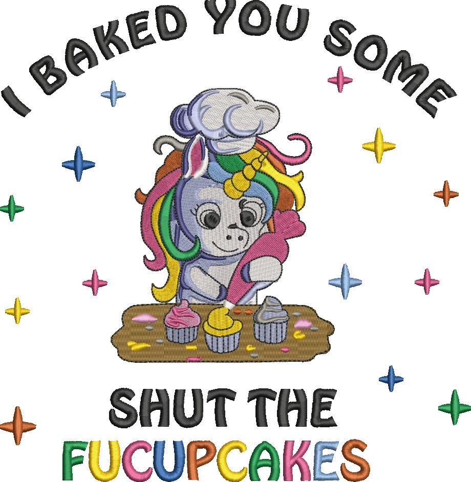 FE02486-Shut-The-Fucupcakes-Funny-Unicorn-Quote-10X10