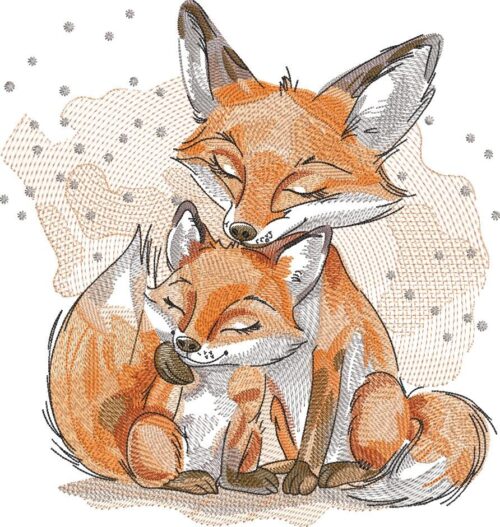 FE02837-Mother-And-Baby-Fox-Large