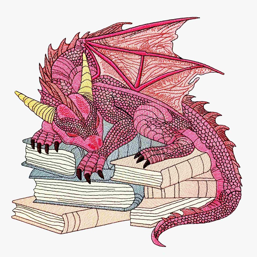 FE03551-Horned-Dragon-on-Books