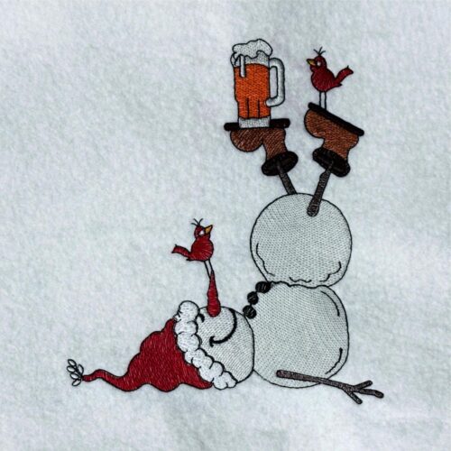 Drunk-Snowman-With-Birds