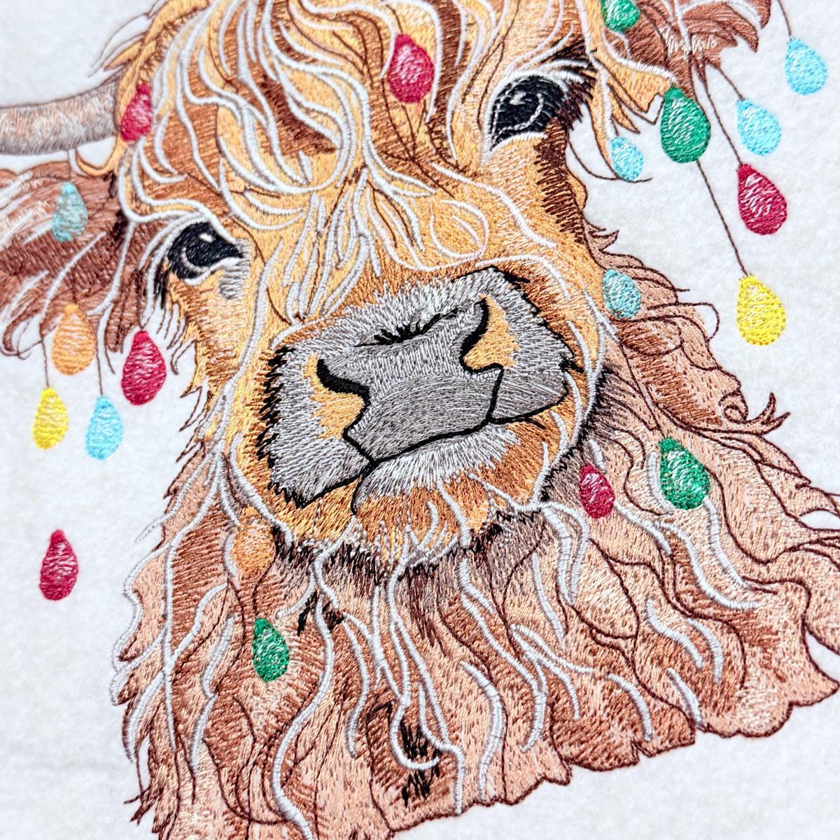 Highland-Cow-With-Christmas-Lights-Embroidery-Design
