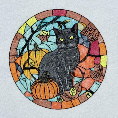 Black-Cat-Fall-Stained-Glass