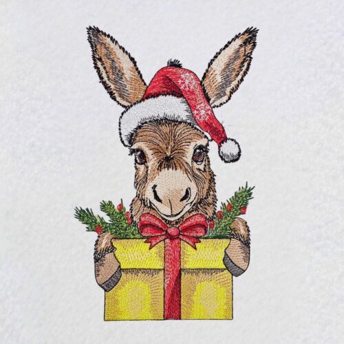 Christmas-Donkey-With-Present
