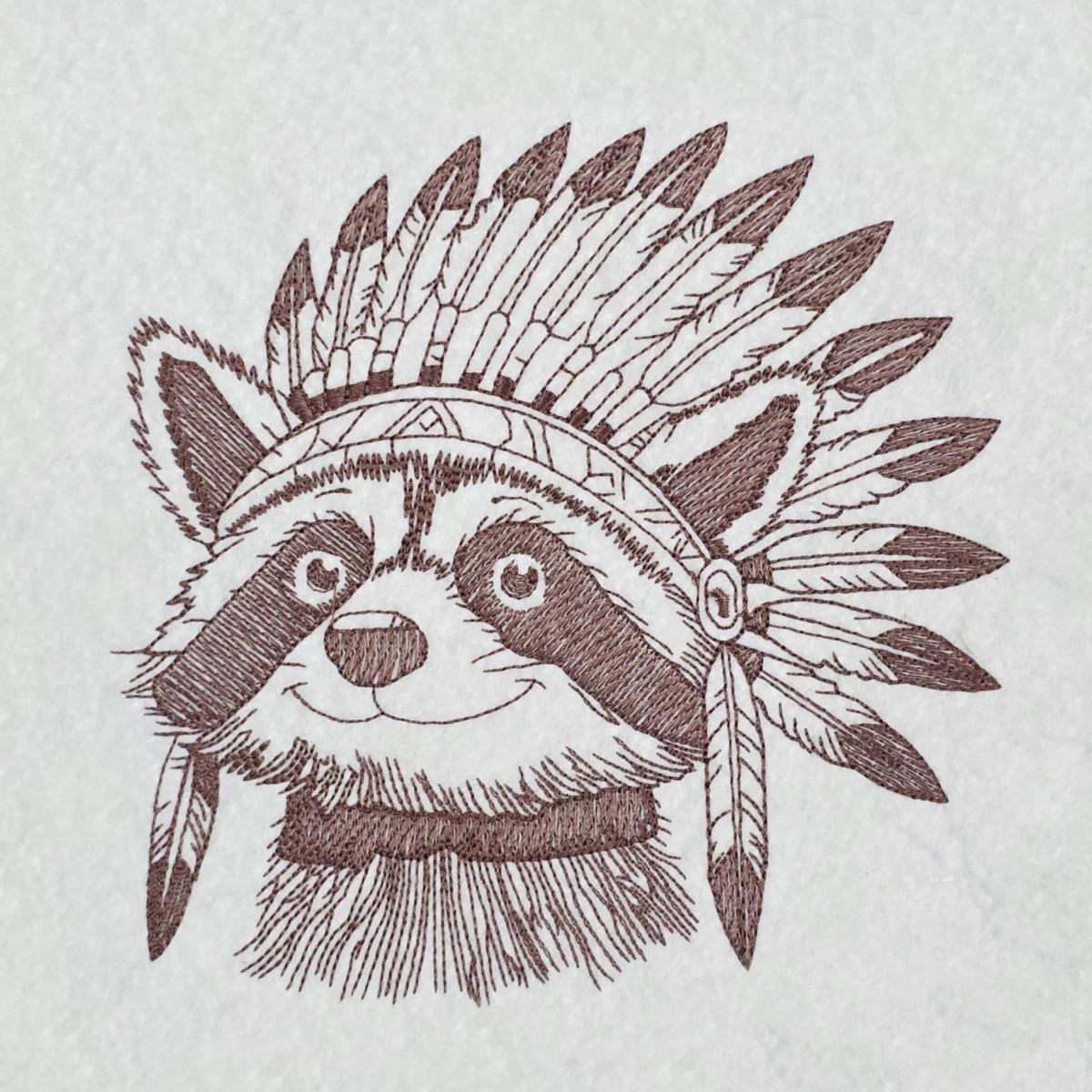 Tribal-Feathered-Raccoon