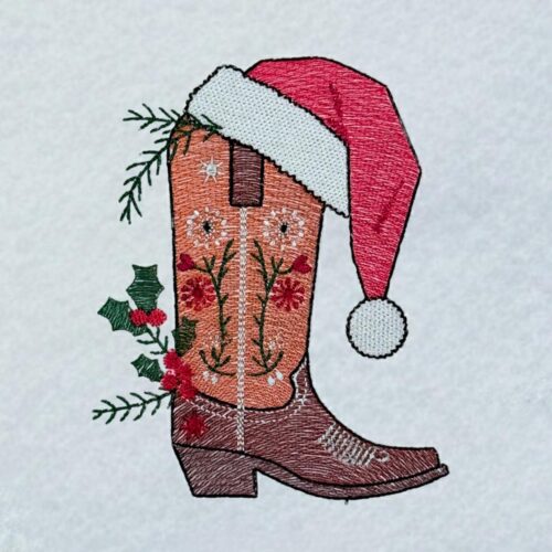 cowboy-boot-with-santa-hat