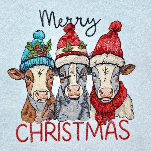 three-christmas-cow-in-winter