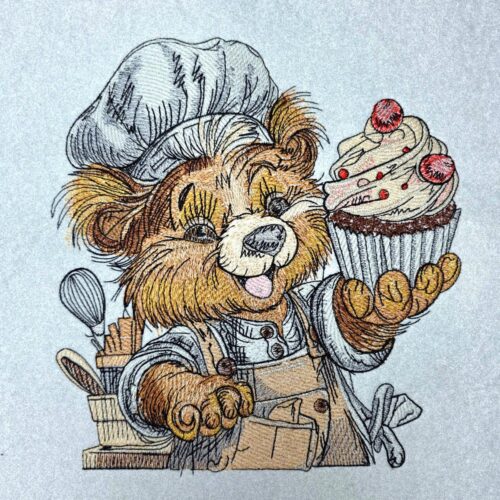 whimsical-chef-bear-holding-a-giant-cupcake
