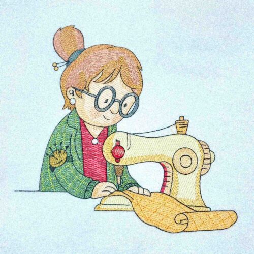 Lady-Sewing-On-A-Machine--Machine-Embroidery-Design