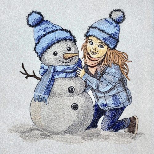 girl-building-a-snowman