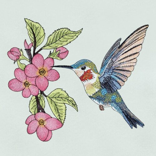 hummingbird-with-flowers