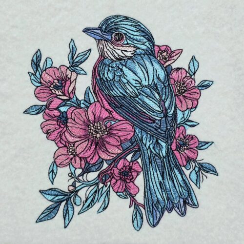 blue-bird-with-flowers