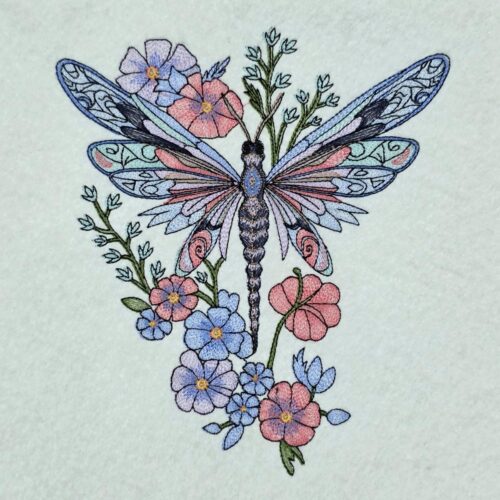 dragonfly-with-flowers