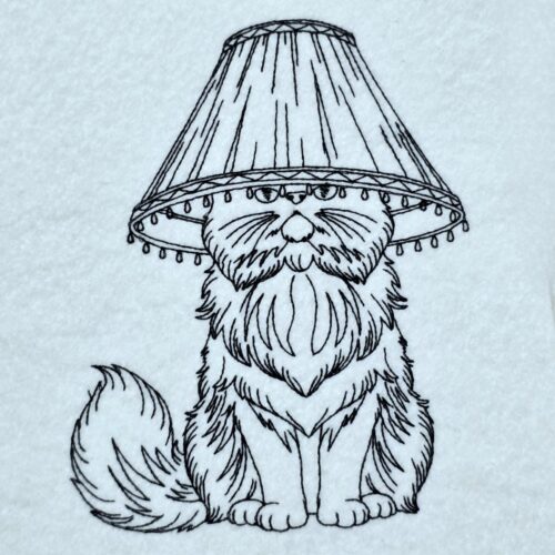 sitting-cat-with-lamp-on-head-line-art