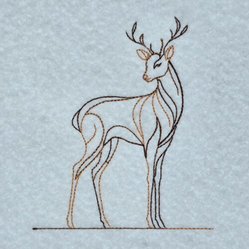 woodland-deer-line-art