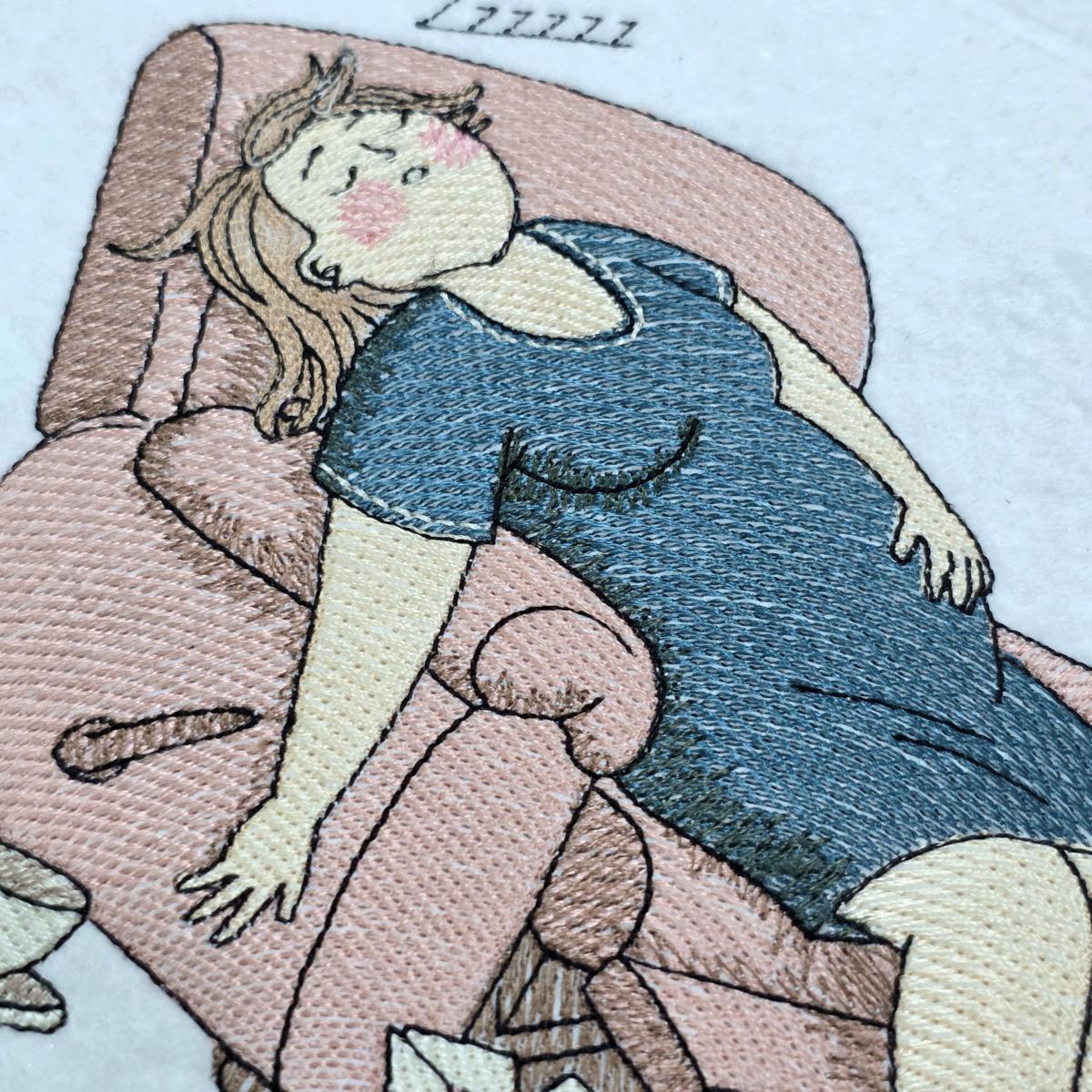 exhausted-lady-resting-scene-embroidery-design