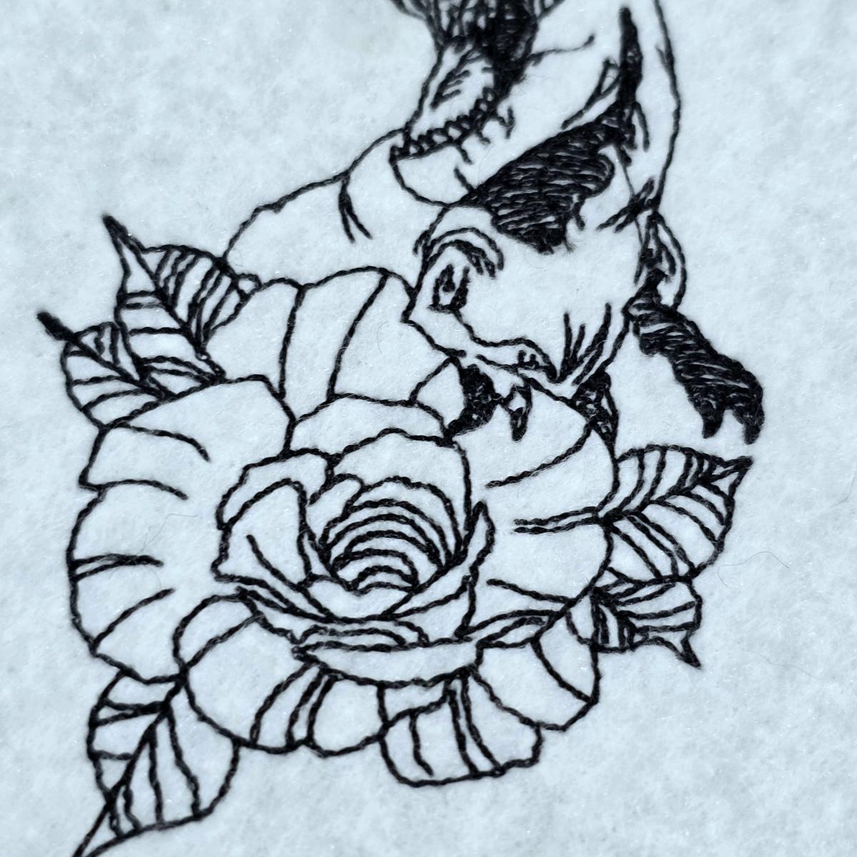 fierce-dinosaur-rose-line-art-embroidery-design