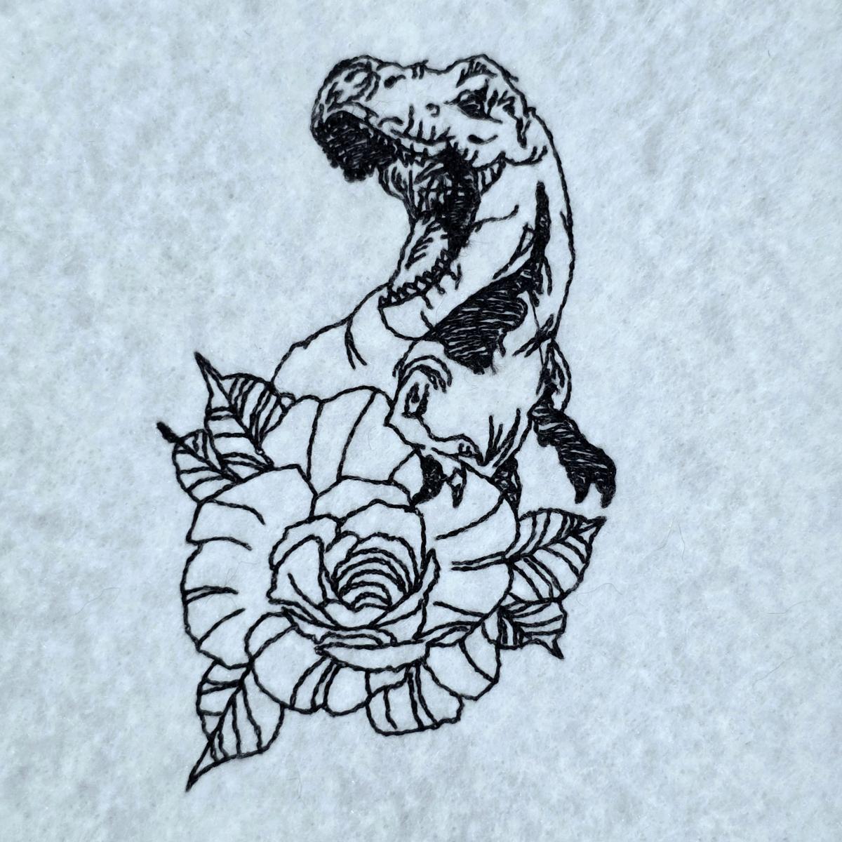 fierce-dinosaur-rose-line-art