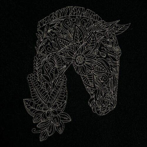 floral-golden-horse-line-art