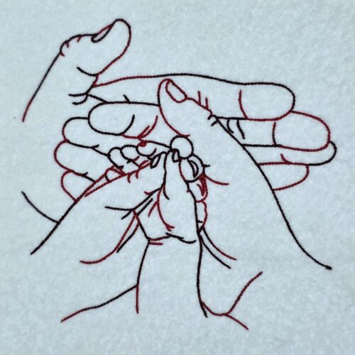 hands-of-loving-family-line-art