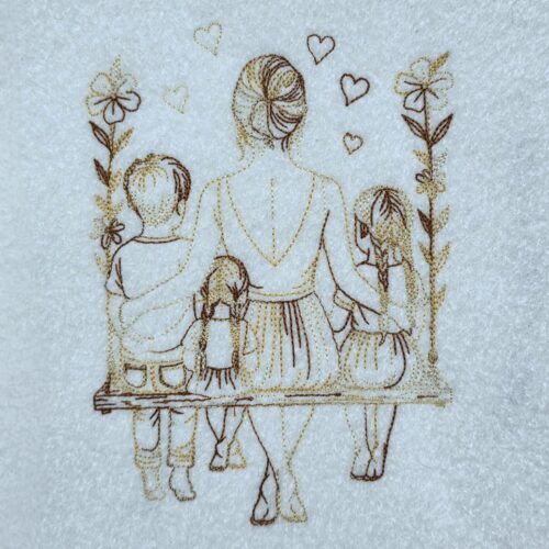 mother-children-sweet-bond-line-art