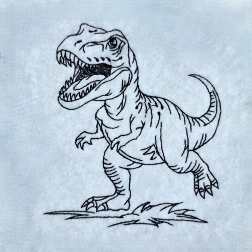 running-dinosaur-line-art