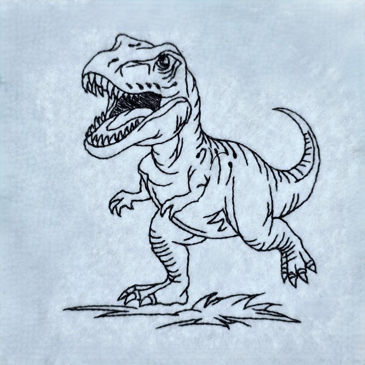 running-dinosaur-line-art