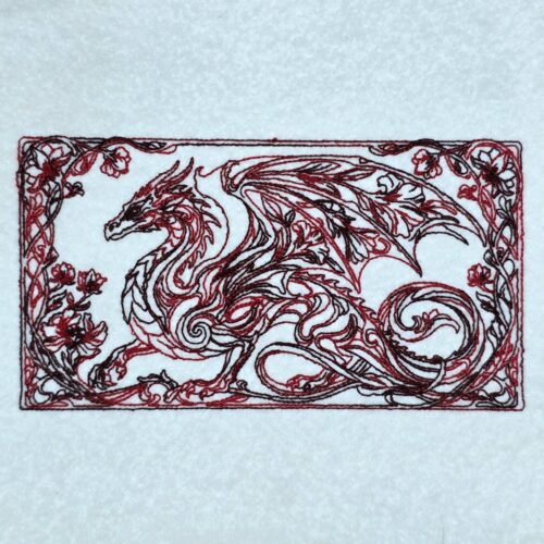 dragon-scroll-frame-line-art
