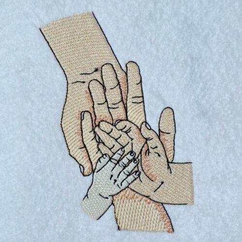 family-hands-forever-bond-line-art