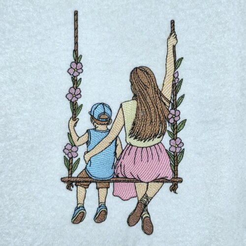 mother-son-on-floral-swing