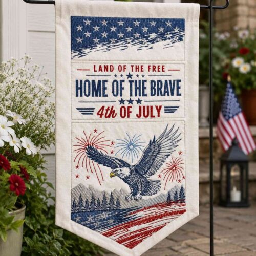 Home-Of-The-Brave-Garden-Flag-Machine-Embroidery-Design