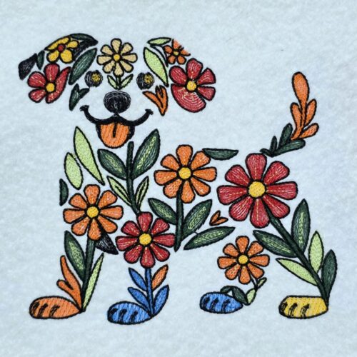 floral-puppy-silhouette