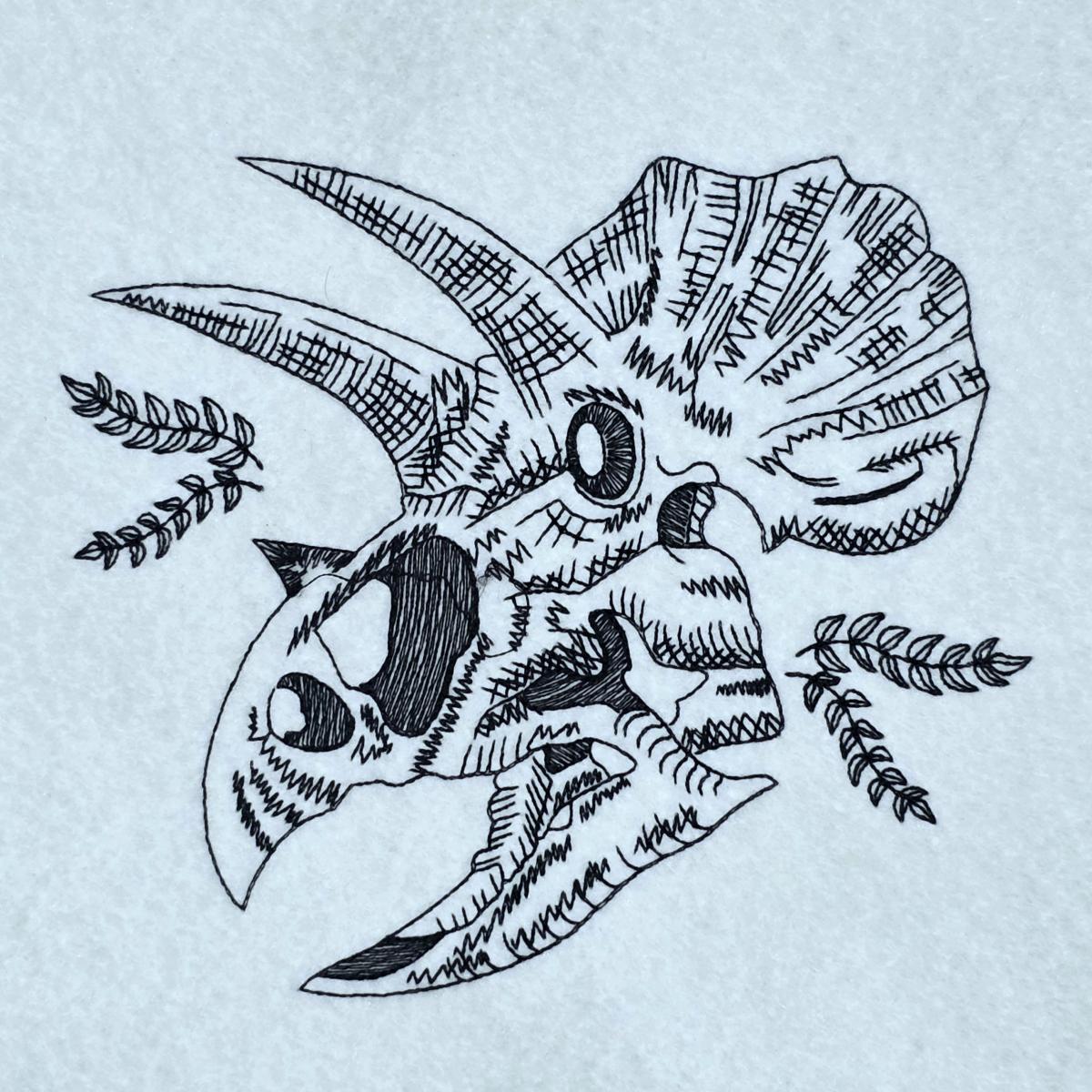 triceratops-skull-line-art