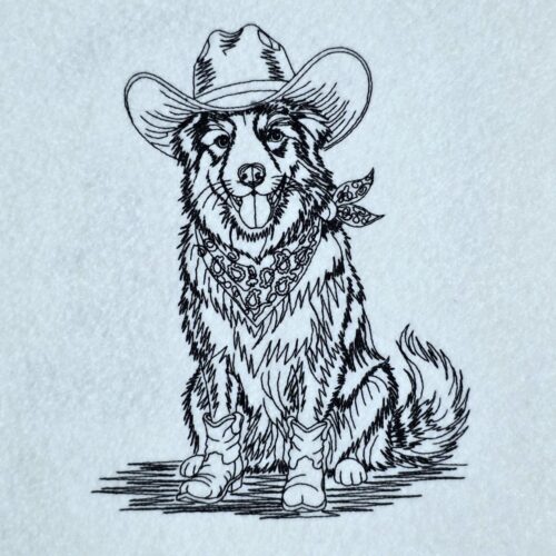 cowboy-dog-line-art
