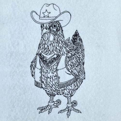 cowboy-hen-line-art