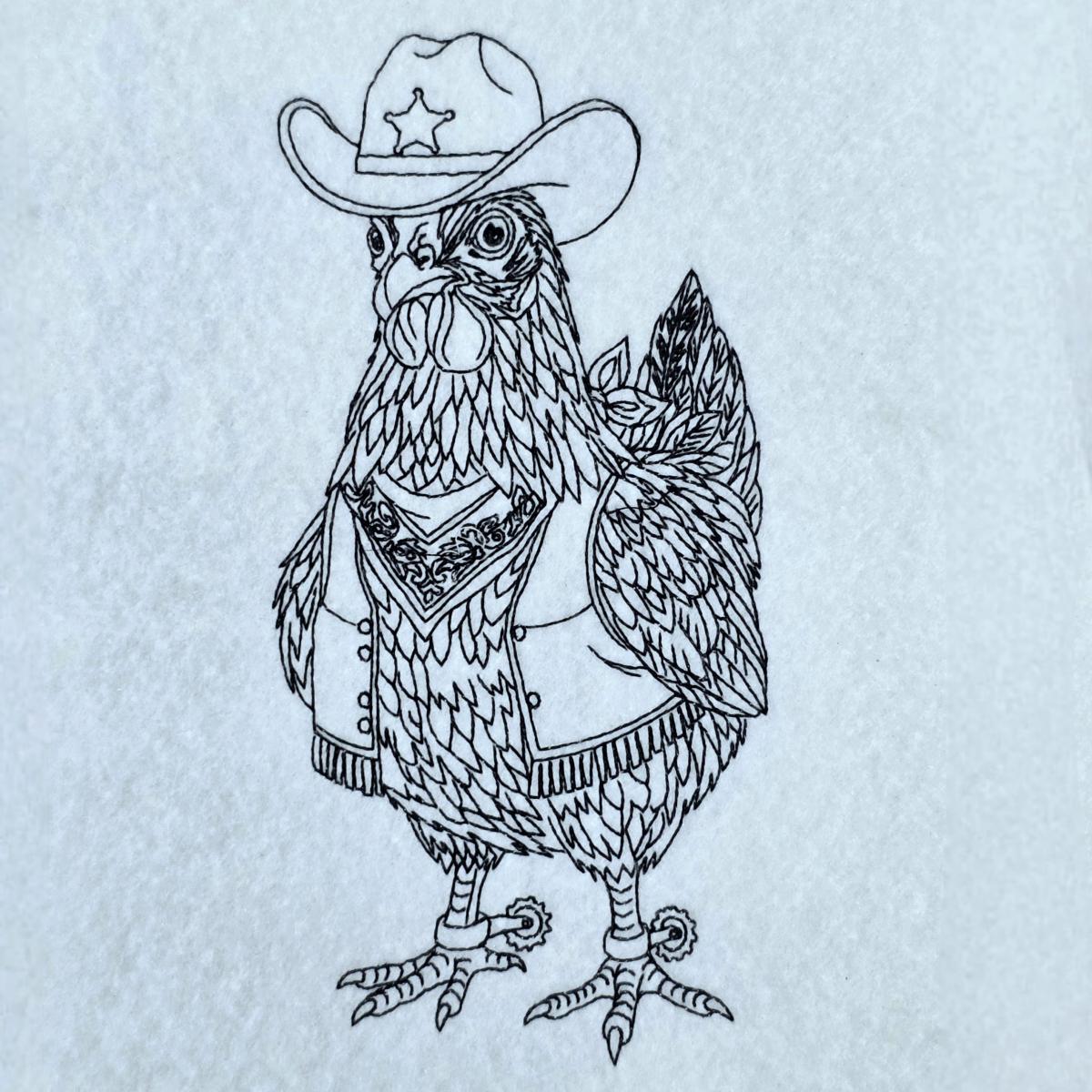cowboy-hen-line-art