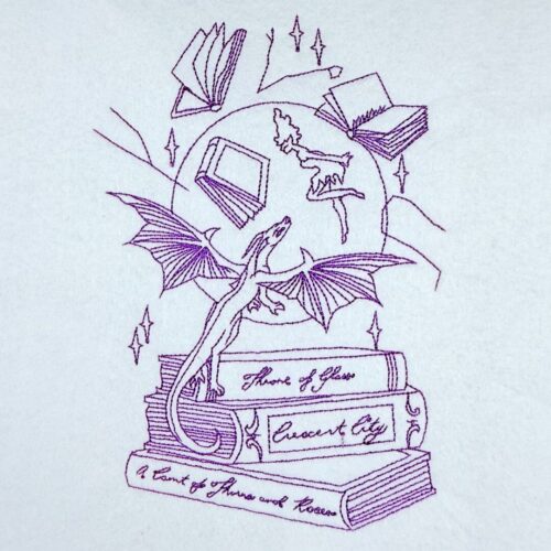 Dragon And Book Fantasy Line Art