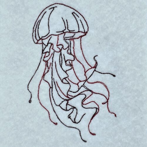 Ocean Jellyfish Line Art