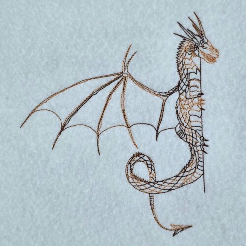 Side Peek Dragon Line Art