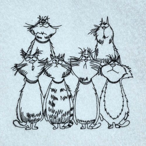 Surprised Cats Line Art