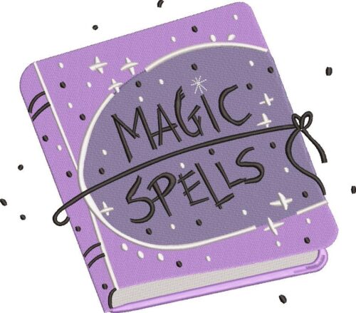 Magic Spells Book Embroidery Design