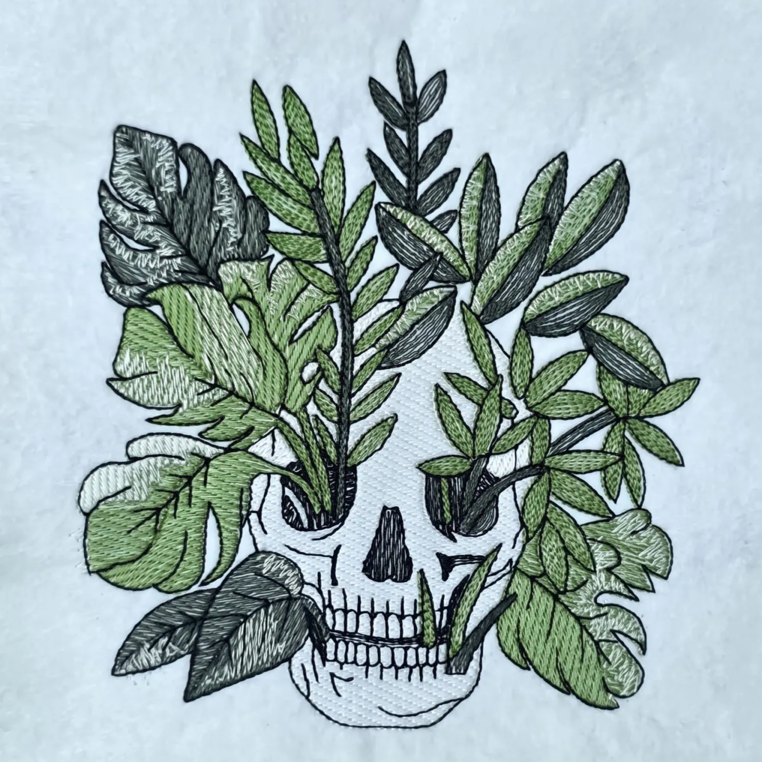 Botanical Skull With Houseplants
