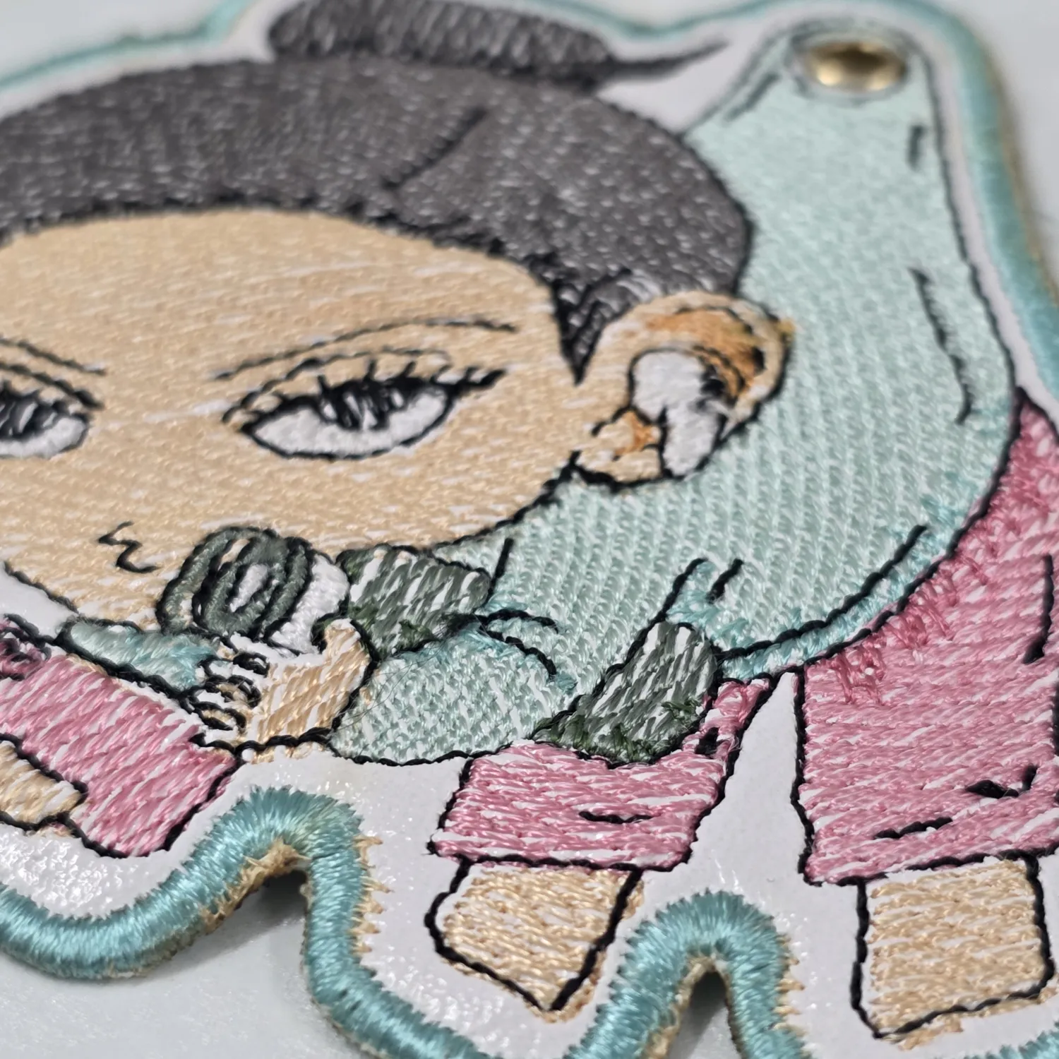 Chibi Hanging Girl Keyfob embroidery design