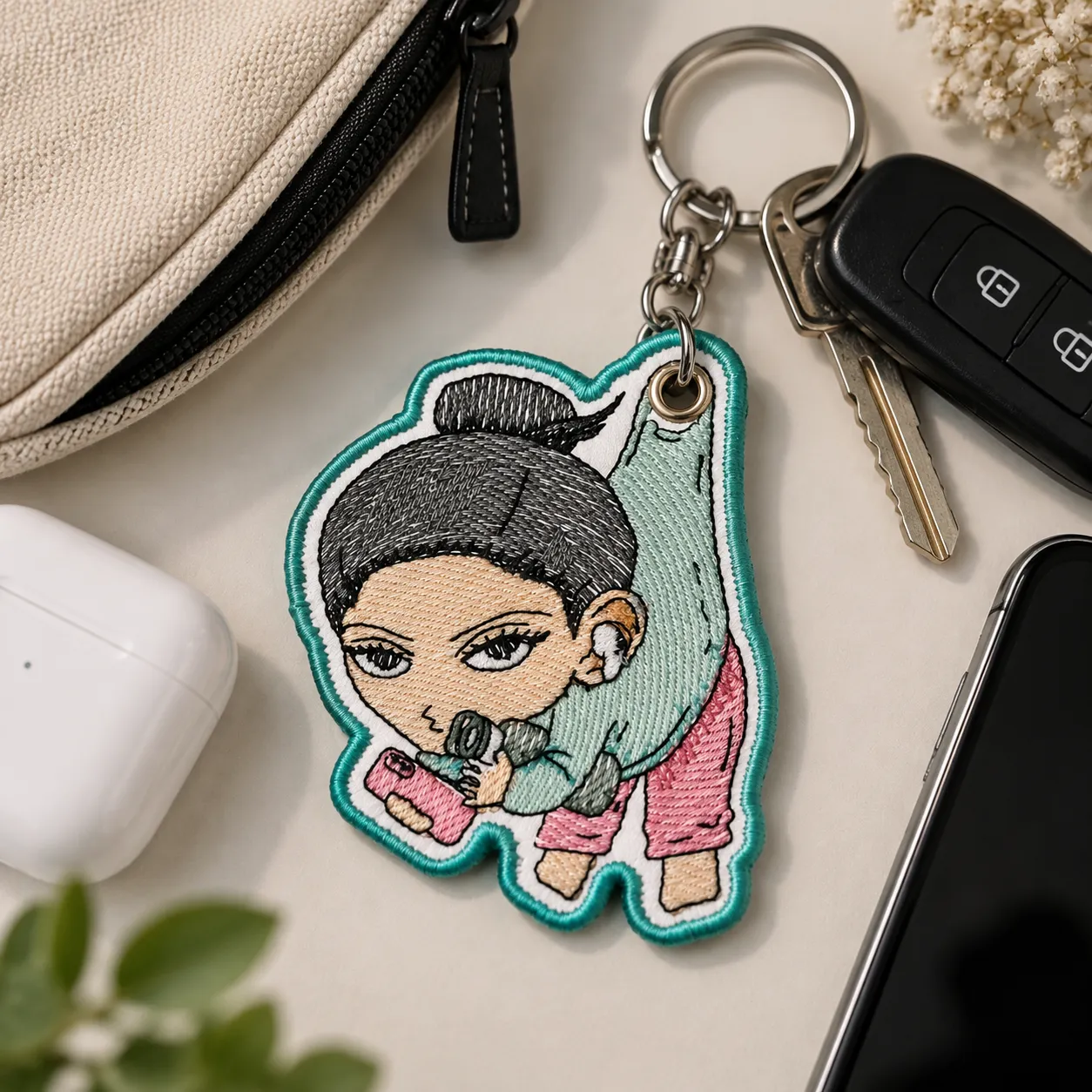 Chibi Hanging Girl Keyfob