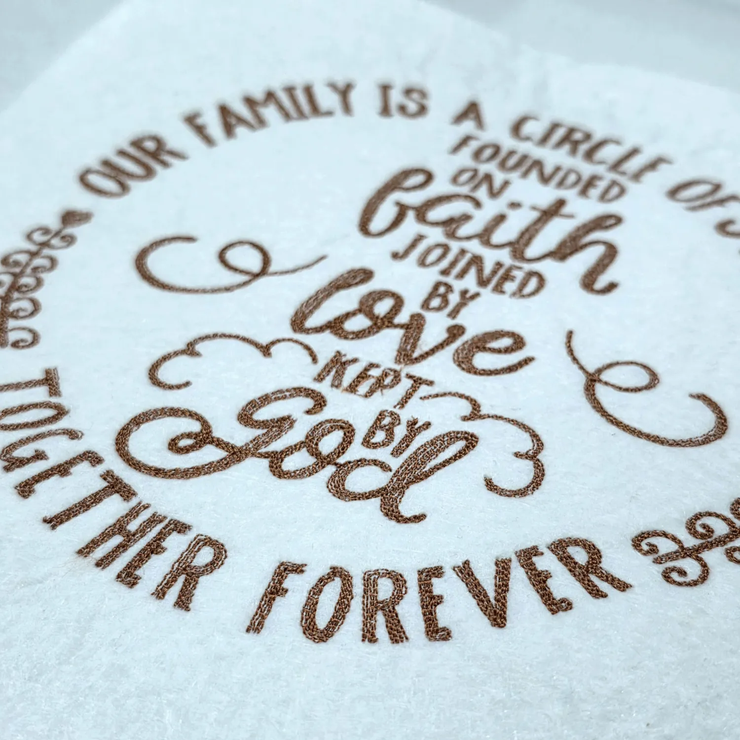 Family Circle Faith Saying embroidery design